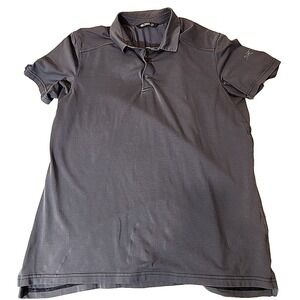Arc'teryx Mens Button Polo Shirt Button/Snaps Gray Athletic Stretch Size Large